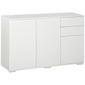 Buffet meuble de rangement 2 tiroirs coulissants 3 portes étagère réglable panneaux de particules 117 x 36 x 74 cm blanc-0