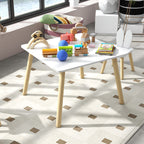 Ensemble table et 2 chaises enfant design scandinave motif oreille de lapin bois pin blanc-7