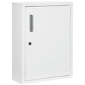 Armoire à pharmacie 2 étagères 3 niveaux avec porte verrouillable 2 clés 40 x 15 x 53,5 cm blanc-0