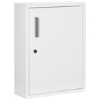 Armoire à pharmacie 2 étagères 3 niveaux avec porte verrouillable 2 clés 40 x 15 x 53,5 cm blanc-0