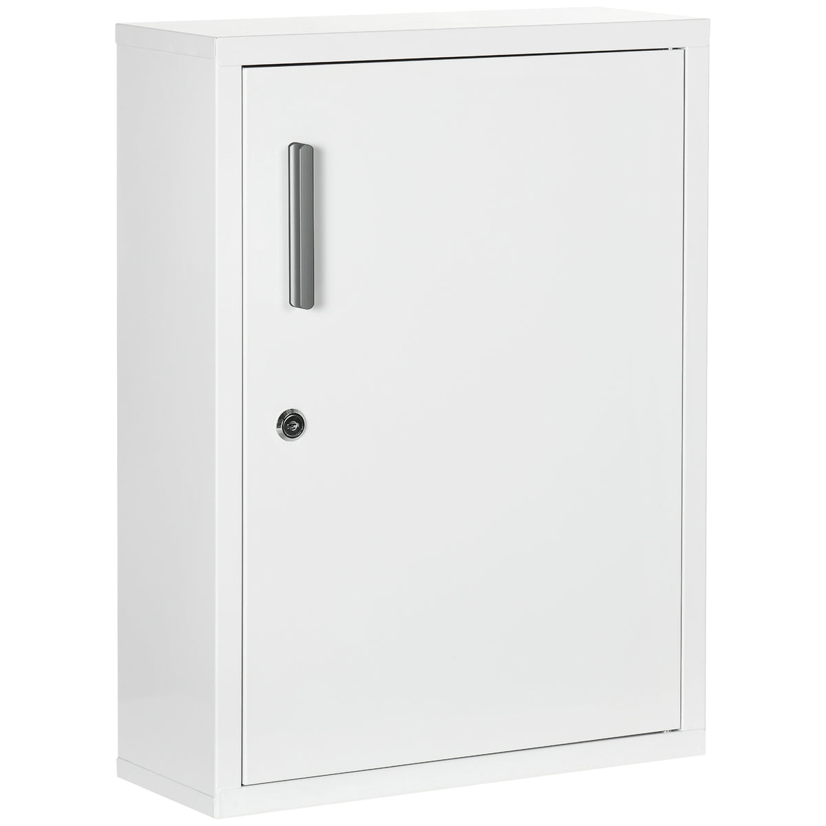 Armoire à pharmacie 2 étagères 3 niveaux avec porte verrouillable 2 clés 40 x 15 x 53,5 cm blanc-0