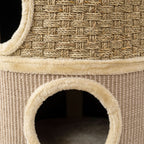 Tonneau à Gratter pour Chat Arbre à Chat Sisal Naturel et Herbiers Marins Recouvert de Peluche 45 x 45 x 79cm Kaki Café-7