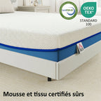 Matelas 160x200cm, matelas 2 personnes, mousse à mémoire de forme au thé vert, housse amovible lavable, fermeté moyenne-6