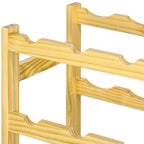 Casier à bouteilles, porte-bouteille en bois à 7 niveaux pour 42 bouteilles, 63 x 25 x 102cm, naturel-7
