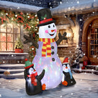 Bonhomme de neige et pingouins gonflable de Noël de 180 cm avec lumières LED, décoration de Noël intérieur et extérieur-9