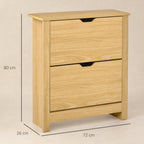 Meuble chaussure entrée, armoire à chaussures meuble d'entrée et couloir - 2 portes abattantes 2 compartiments-2