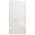 Meuble Mural de Salle de Bain, Étagère Réglable en Verre Trempé, Porte sans Poignée, Moderne, 30x23,4x71,2cm, Blanc-0