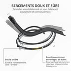 Chaise longue à bascule avec tétière utilisation extérieure intérieure noir-4