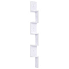 Étagère d'angle Murale à 5 Niveaux Hauteur 120 cm Forme de Zigzag en Bois Blanc-0