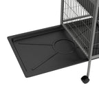 Cage pour rongeurs multifonction 4 plateformes 3 rampes 4 portes dim. 80L x 52l x 159H cm acier gris argenté noir-8