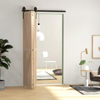 122 CM Quincaillerie de porte coulissante pliante kit de rails de porte de grange coulissante en acier pour 2 portes-7