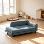 Canapé pour Chien Lit pour Chien Coussin Déhoussable Lavable Dossier Haut Accoudoirs Velours 101x66x34,5cm Gris-1