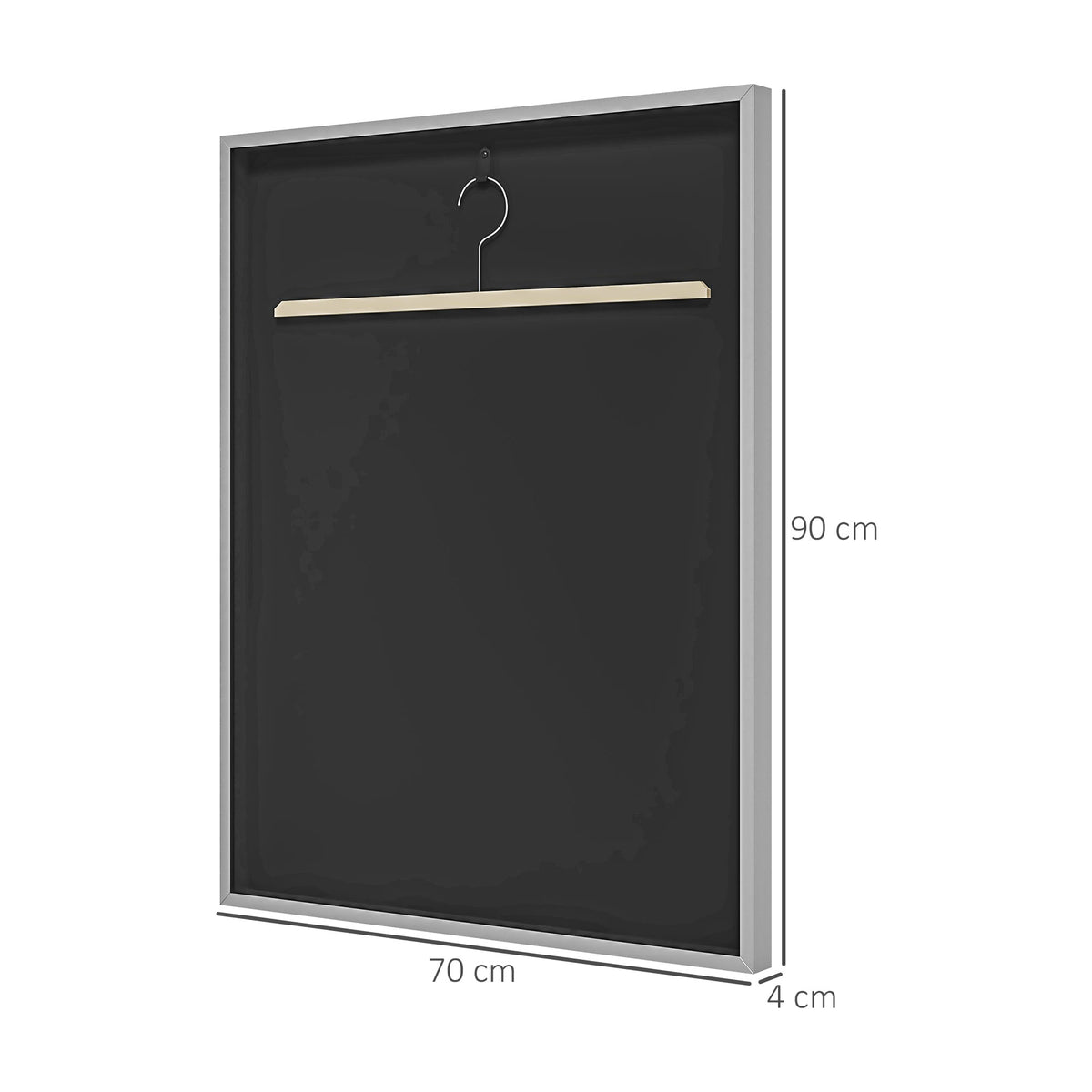 Frame box T-frame cadre aluminium pour maillot porte acrylique doublure interne feutre 70 x 90 cm-2