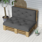 Ensemble de 2 coussins pour canapé palette 2 places dim. 120L x 80l x 12H cm Polyester gris-5