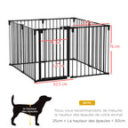 Barrière de Sécurité pour Cheminée, Parc Enclos Chien Pliable Modulable 8 Panneaux avec Porte, sans Perçage-2