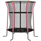 Trampoline pour enfant 1,22 x 1,11 x 1,9 m filet de sécurité porte zippée 6 poteaux rembourrés inclus rose noir-0