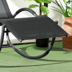 Chaise longue à bascule avec tétière utilisation extérieure intérieure noir-7
