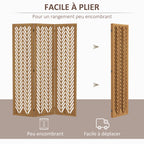 Paravent en bois ajouré séparateur de pièce closion intérieur pliable 3 panneaux en bois 120 x 170 cm naturel-5