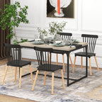 Lot de 4 chaises style scandinave dossier haut assise en polypropylène pieds en hêtre 48 x 52,5 x 83 cm noir-6