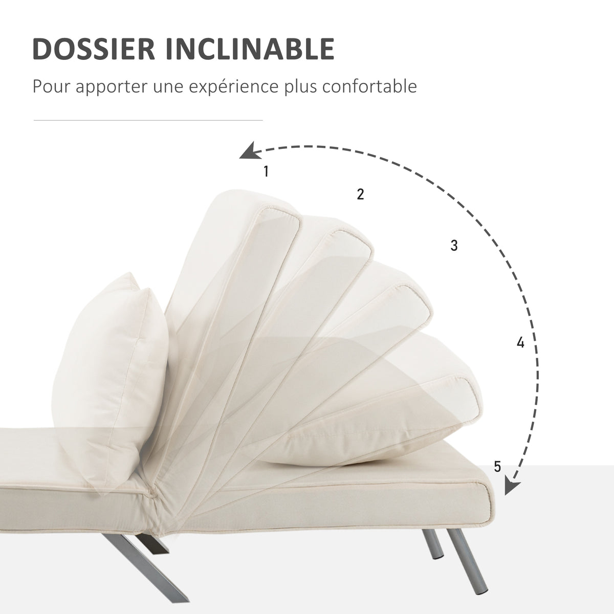 Fauteuil chauffeuse canapé-lit Convertible 1 Place déhoussable Grand Confort Coussin Pieds accoudoirs-3