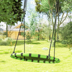 Balançoire nid d'oiseau, balançoire suspendue avec cordes réglables en hauteur, siège rond Ø 100 cm, noir-7
