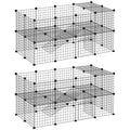 Cage parc clôture pour animaux domestiques enclos pour petits animaux modulable 2 niveaux 72 panneaux bords arrondis-0