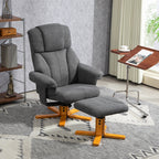 Fauteuil relax avec repose-pied, fauteuil de relaxation, dossier inclinable, assise rembourrée, 79x80x104cm, gris foncé-1