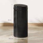 Poubelle cuisine automatique 42L acier inoxydable, poubelle à couvercle à fermeture en douceur, 30,5x30,5x68cm, noir-2