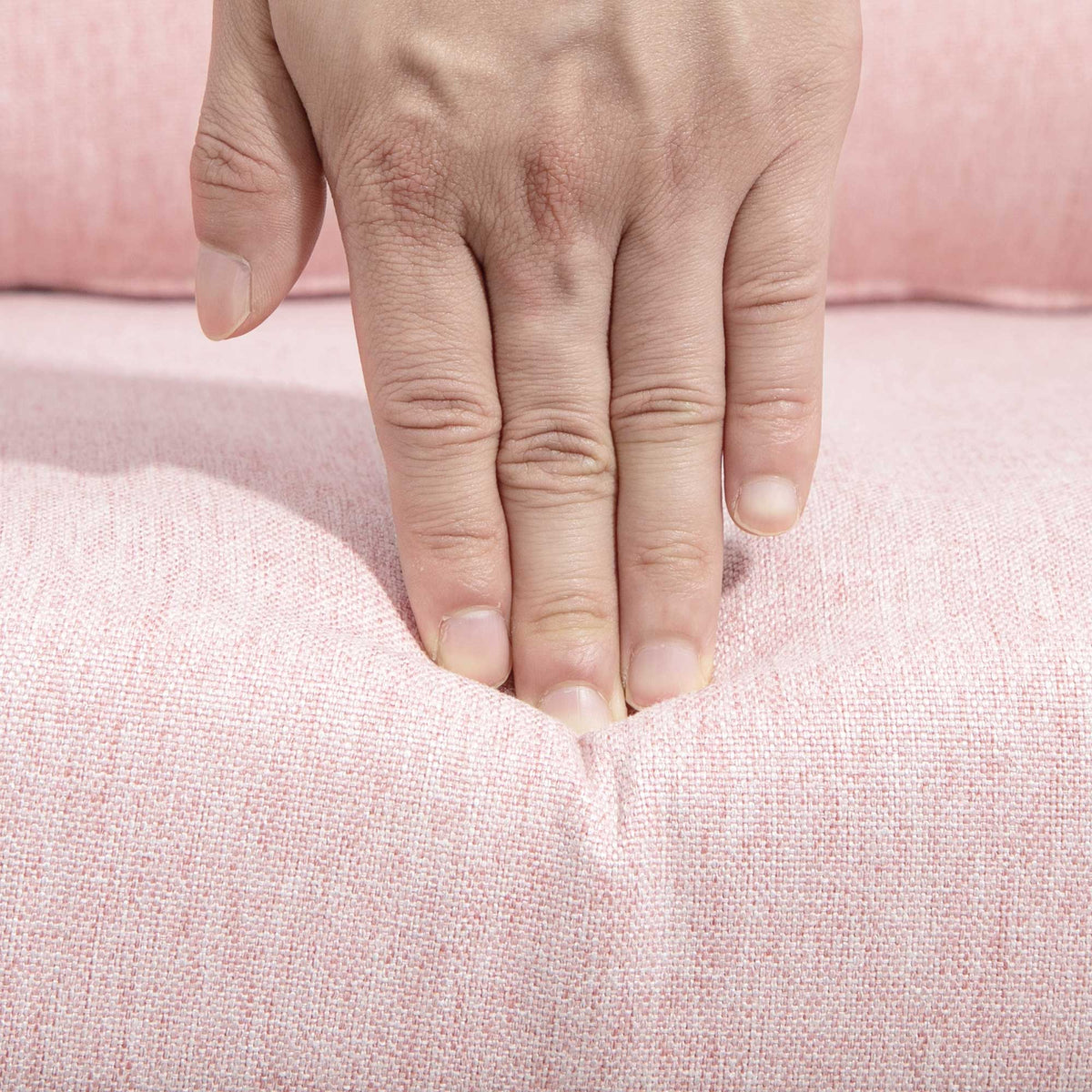 Fauteuil de salon coussins lombaires hauteur réglable pivotant 360° piètement en métal rose-9