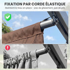 Toile de toit pour pergola tonnelle rétractable de 4 x 3 m - toile uniquement 350 x 260 cm café-6