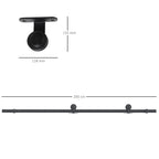 200CM Quincaillerie porte coulissante, rail porte coulissante de 100 cm de large, épaisseur 35-45 mm, charge 100 kg-2