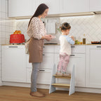 Marche pied enfant marchepied enfants 2 marches pour enfants 3 à 8 ans en bois charge max. 20 kg blanc-1