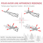 Sapin arbre de Noël artificiel 195 cm 556 branches avec 27 pommes de pin+ support pied pliable vert-4