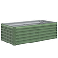 Jardinière surélevée en acier galvanisé, lit de jardin avec fond ouvert, 180 x 90 x 57,5 cm, vert clair-0