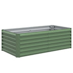 Jardinière surélevée en acier galvanisé, lit de jardin avec fond ouvert, 180 x 90 x 57,5 cm, vert clair-0