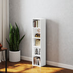 Bibliothèque étagère de rangement 5 niveaux avec étagères réglables pour salon, chambre, bureau, 30x24x133,5cm, blanc-7