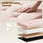 Banc de Rangement, Pouf de Rangement Pliable, Bout de Lit, Repose-Pieds avec Couvercle, 76L x 38l x 38H cm, Rose-4