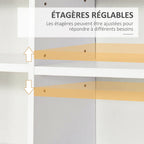 Étagère Rangement CD/DVD Meuble de Rangement pour 1116 CDs 36 Compartiments réglables en Hauteur Blanc-4