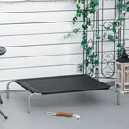 Lit pour chien chat XL grand confort sur pieds lit de camp 110 x 75 x 20 cm textilène micro-perforé noir-9