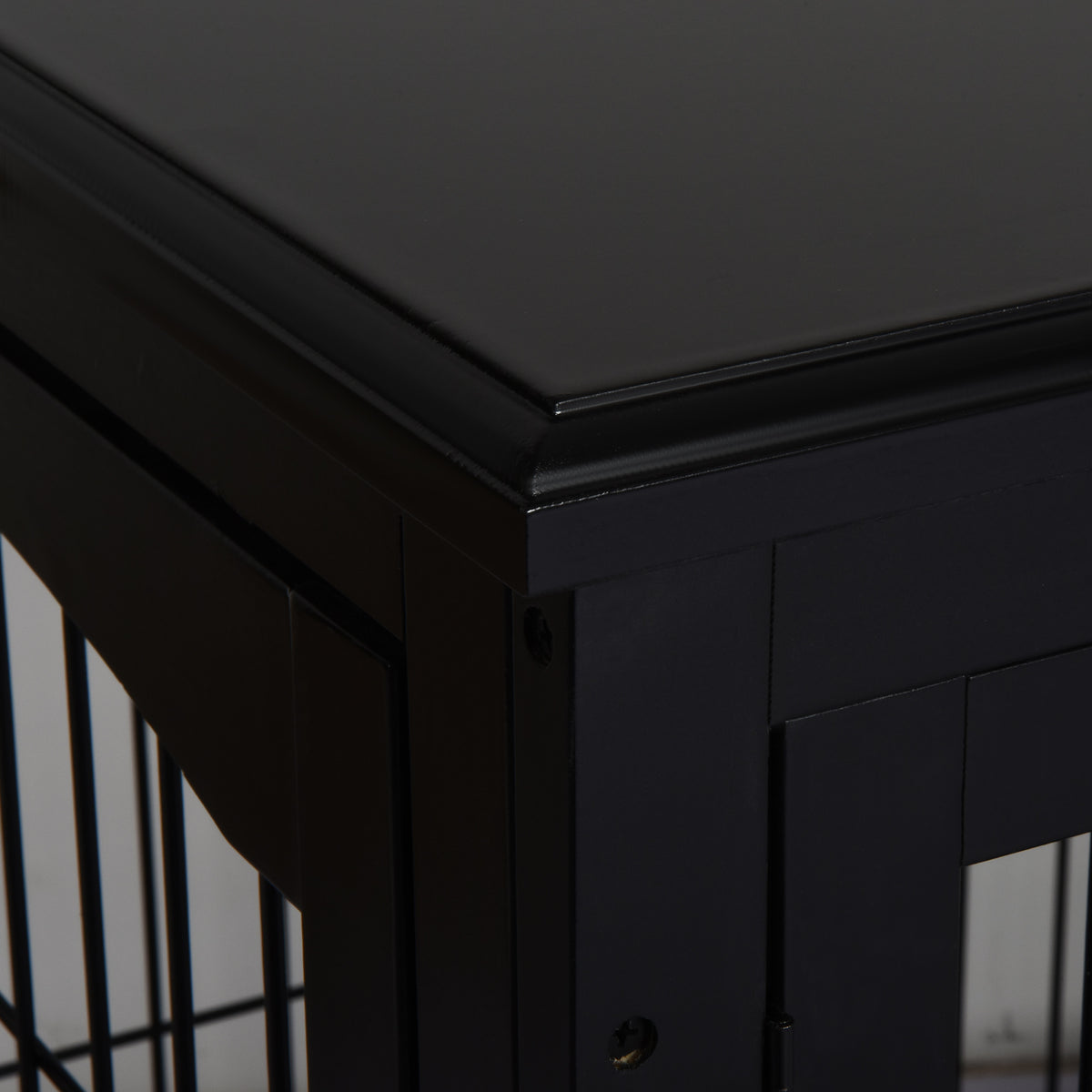 Cage pour chien animaux meuble cage chien intérieur en bois MDF classe E1 3 portes verrouillables max. 30 Kg dim. 81L x 58l x 66H cm noir-7