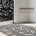 Panneau brise vue décoratif extérieur noir à motif végétal en métal - 122 x 45 x 198 cm-3